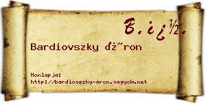 Bardiovszky Áron névjegykártya